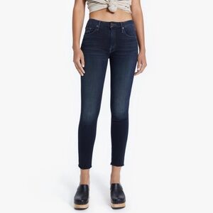 MOTHER The Looker Ankle Fray Blue Skinny Dark Wash Jeans - Size 26